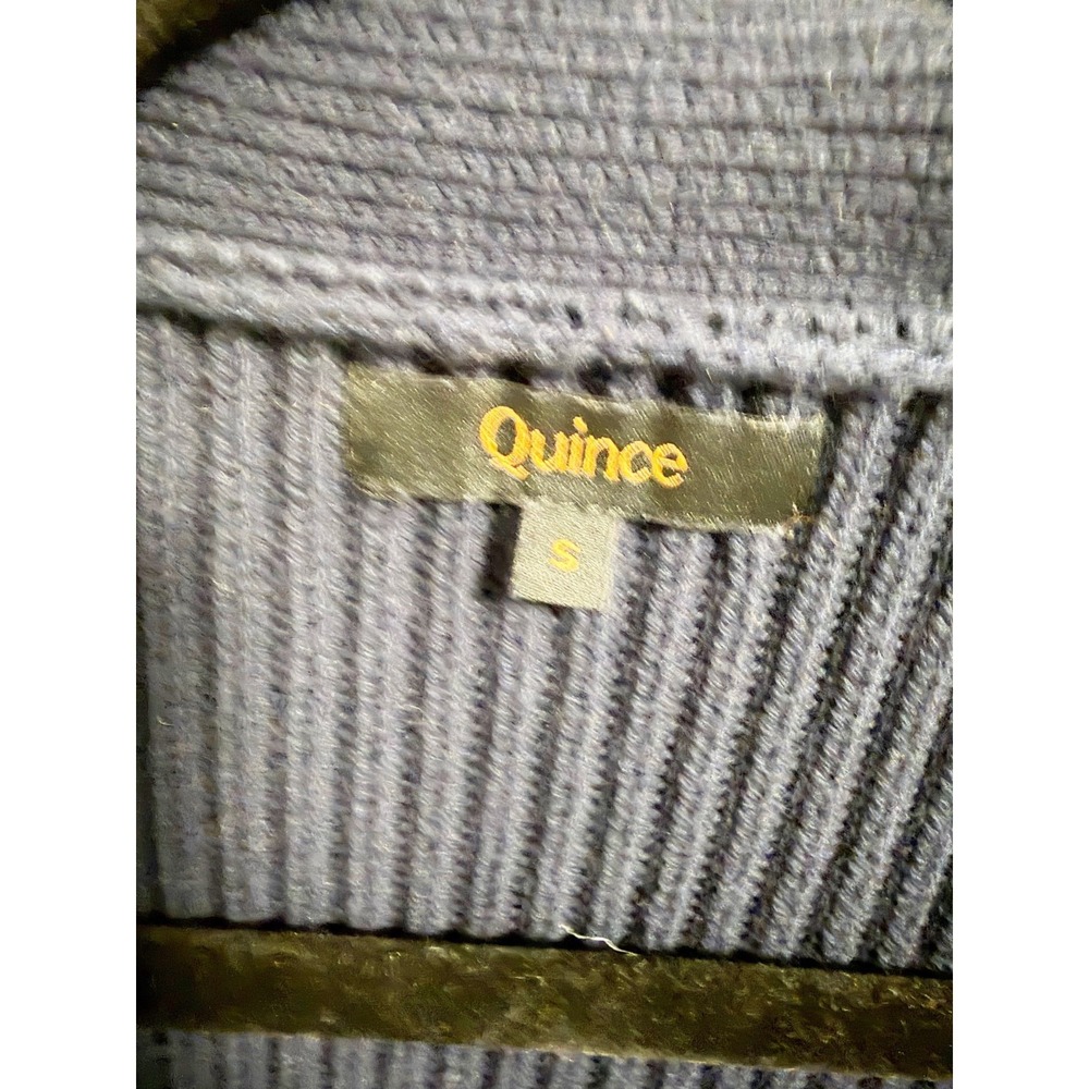 Quince Womens 100% Organic Cotton Oversized Cardigan Open Front Navy Small - Picture 5 of 6